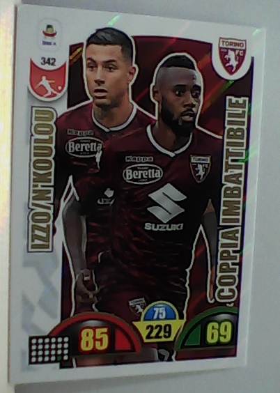 342 - IZZO/N'KOULOU- XL Adrenalyn 2018/19 calciatori Panini