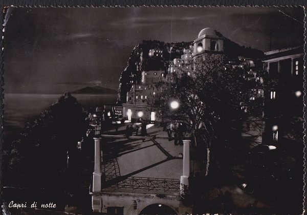 Capri (ca24-19) di notte - Viaggiata 1951