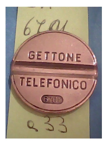 Get.Tel.- 6701 (a33) Gettoni Telefonici E.S.M. senza marchio