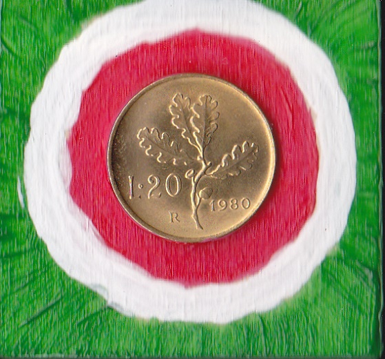 Anno 1980 lire 20 cm 5x5 Tricolore Italia