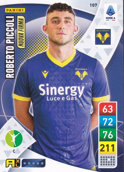 107 - Roberto Piccoli - XL Adrenalyn 2022/23 calciatori Panini