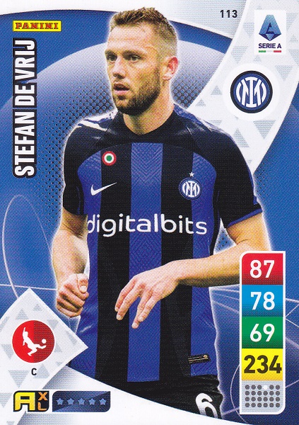 113 - Stefan De Vrij - XL Adrenalyn 2022/23 calciatori Panini