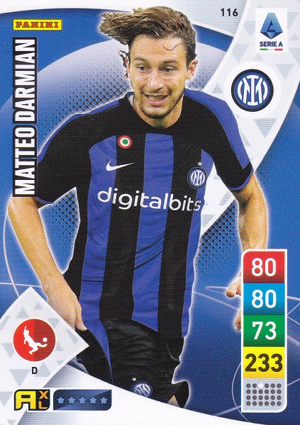 116 - Matteo Darmian - XL Adrenalyn 2022/23 calciatori Panini