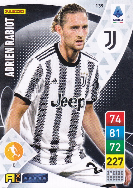 139 - Adrien Rabiot - XL Adrenalyn 2022/23 calciatori Panini