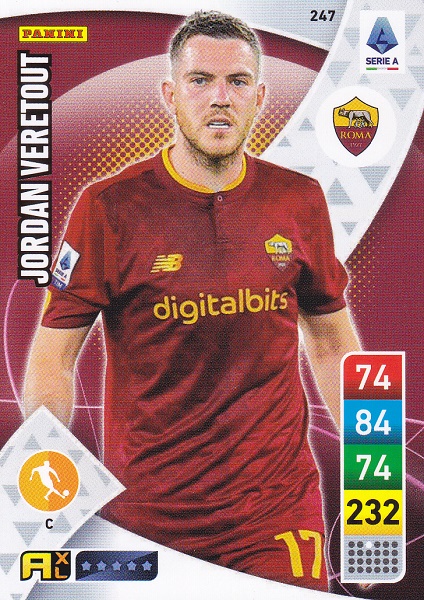 247 - Jordan Veretout - XL Adrenalyn 2022/23 calciatori Panini