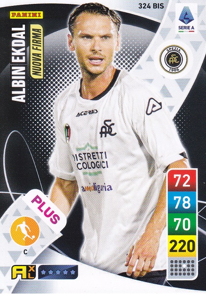 324 bis - Albin Ekdal - XL Adrenalyn 2022/23 calciatori Panini