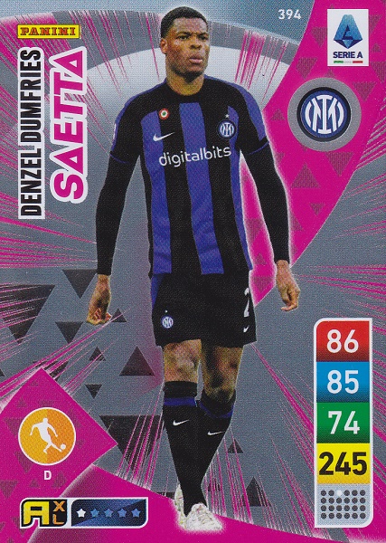 394 - Denzel Dumfries - XL Adrenalyn 2022/23 calciatori Panini