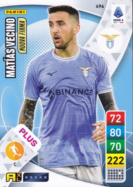 496 - Matas Vecino - XL Adrenalyn 2022/23 calciatori Panini