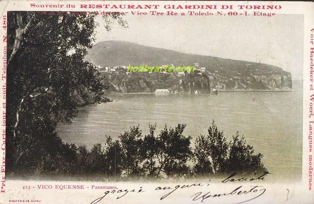 Vico Equense (ar-0105) Panorama - Viaggiata 1904-5