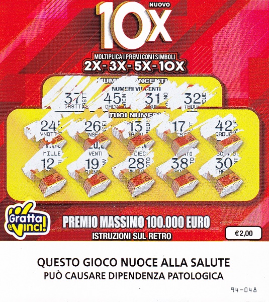 NUOVO 10 X - Grattato