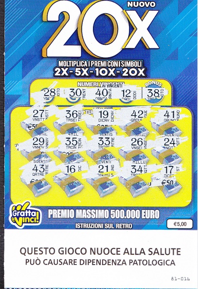 NUOVO 20 X - grattato