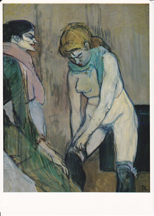 Toulouse Lautrec Henry de - Donna che si tira su le calze