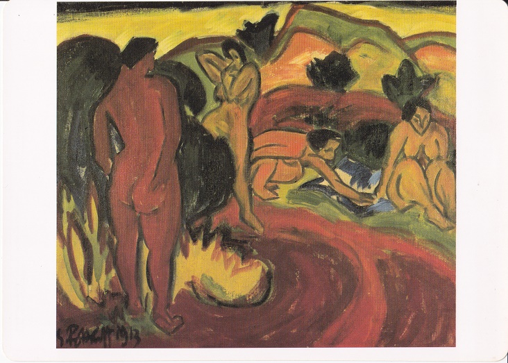 Schmidt Rottluff Karl - Quattro bagnanti sulla spiaggia