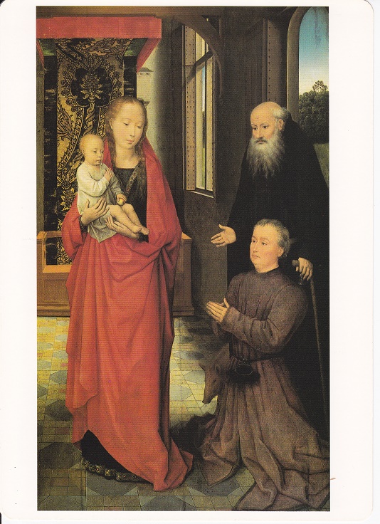 Memling Hans - Madonna col bambino, Sant'Antonio Abate