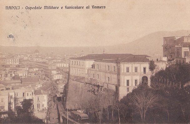 Napoli - Ospedale Militare e funiculare - Viaggiata 1913 -(ax-00