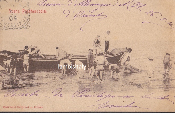 Napoli - Scena Peschereccia - Viaggiata 1904 (ax-0075)-fp