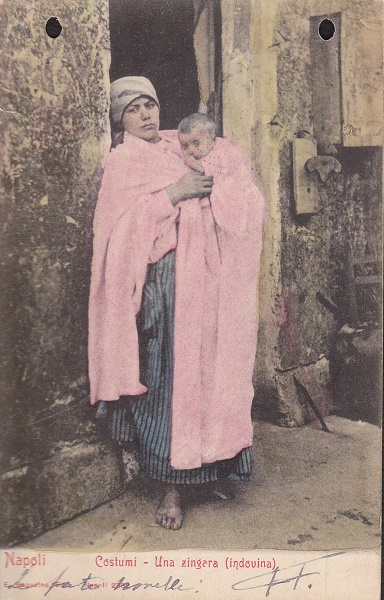 Napoli - Costumi zingara -  Viaggiata 1902 -(ax-0100)-fp