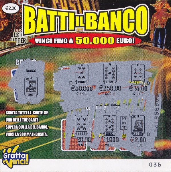 Batti il BANCO (036) 0009- Nu. Catalogo 2-3 -(cv  2,00)