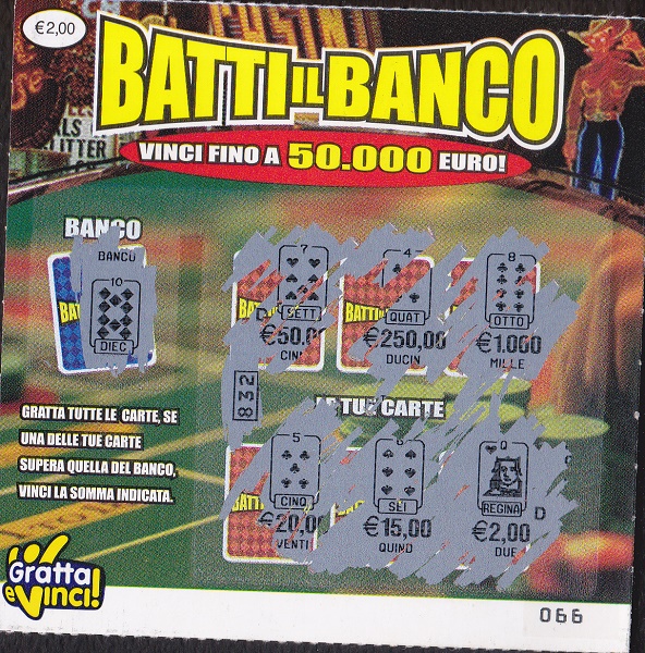 Batti il BANCO (066) 0009 -  Nu. Catalogo 2-2 -(cv  2,00)