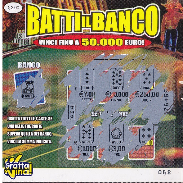 Batti il BANCO (068) 0009- Nu. Catalogo 2-2 - (cv  3,00)