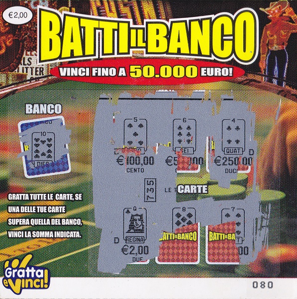 Batti il BANCO (080) 0009- Nu. Catalogo 2-3 -(cv  2,00)
