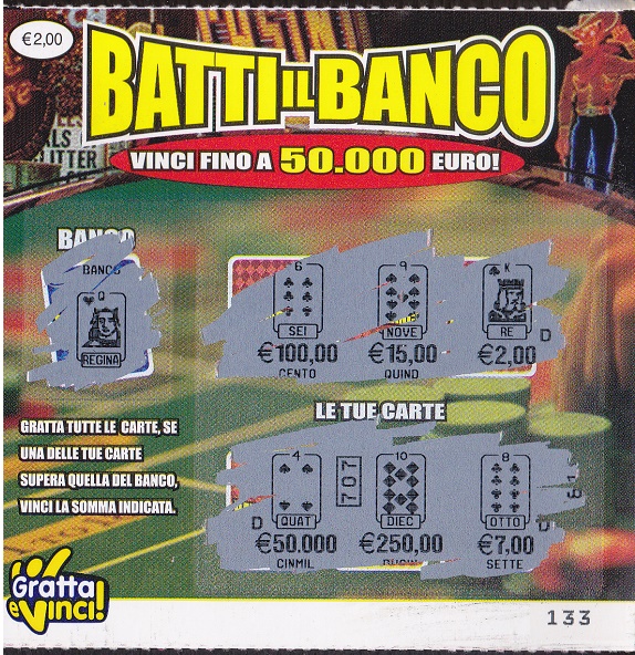 Batti il BANCO (133) 0009- Nu. Catalogo 2-2 - (cv  2,00)