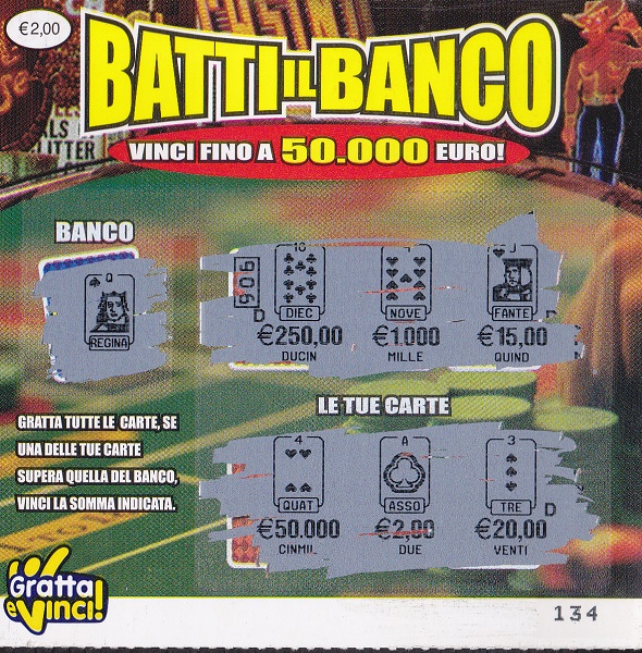 Batti il BANCO (134) 0009- Nu. Catalogo 2-2 - (cv  2,00)