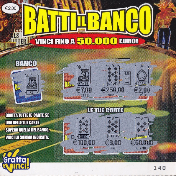 Batti il BANCO (140) 0009- Nu. Catalogo 2-3 -(cv  2,00)