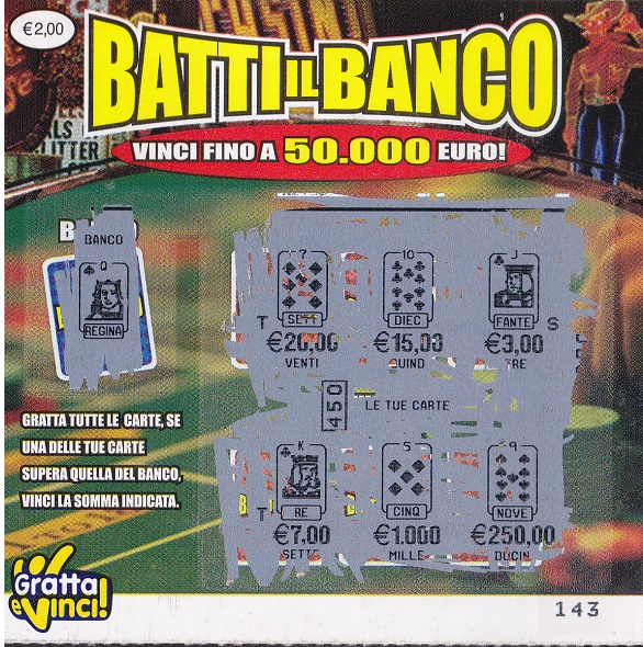 Batti il BANCO (143) 0009- Nu. Catalogo 2-2 - (cv  7,00)