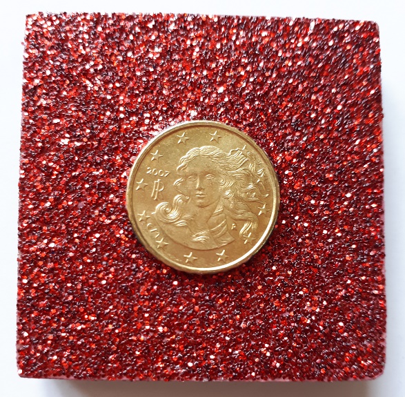 Anno 2007 cent. 10 - Italia cm 5x5 rosso
