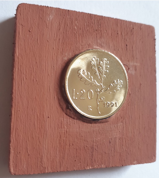 Anno 1991 lire 20 cm 5x5 marrone chiaro