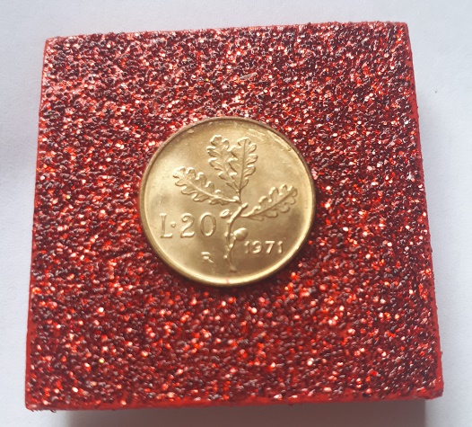 Anno 1971 lire 20 cm 5x5 rosso