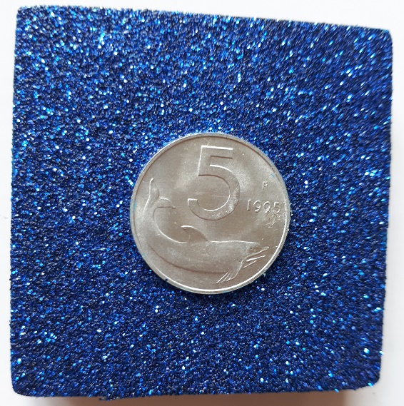 Anno 1995 lire 5 cm 5x5 blu