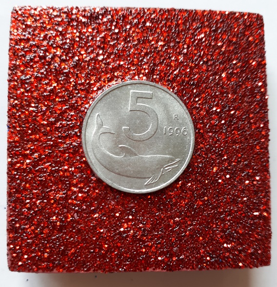 Anno 1996 lire 5 cm 5x5 rosso