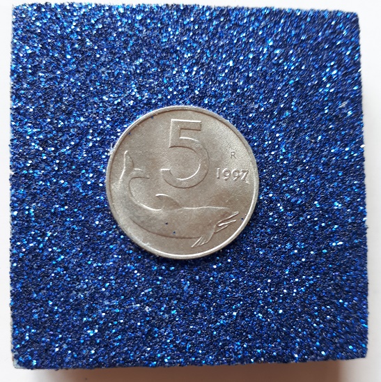 Anno 1997 lire 5 cm 5x5 blu