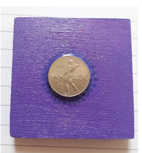 Anno 1992 lire 50 cm 5x5 viola