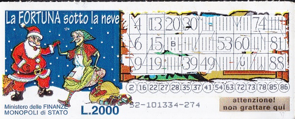 La Fortuna sotto la NEVE (52-274) 52- Nu. Catalogo L-279