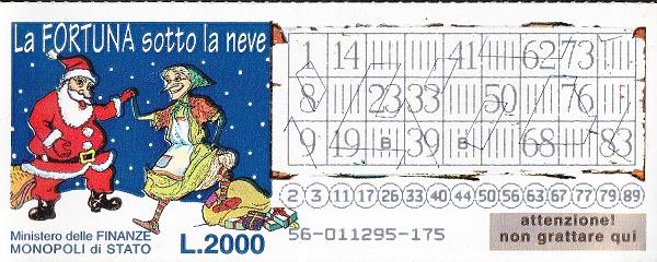 La Fortuna sotto la NEVE (56-175) 56- Nu. Catalogo L-283
