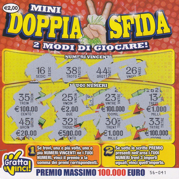 Mini DOPPIA Sfida (56-041) 1138- Nu. Catalogo  2-174