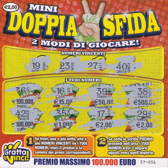 Mini DOPPIA Sfida (57-056) 1138- Nu. Catalogo  2-174