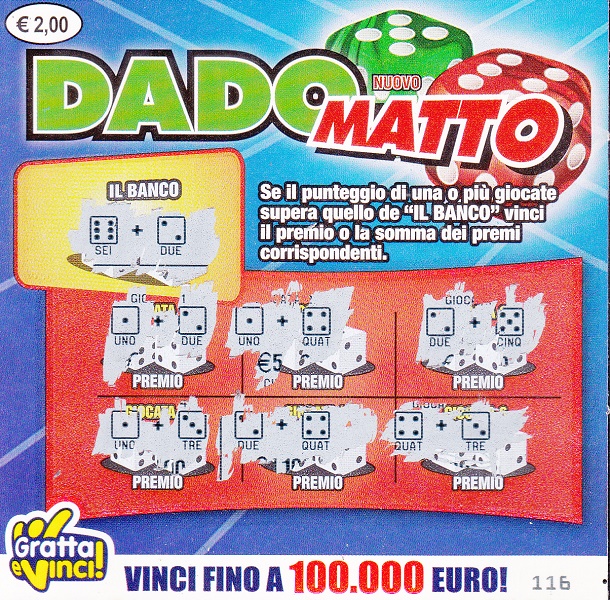 Nuovo Dado Matto (116) 1303- Nu. Catalogo 2143