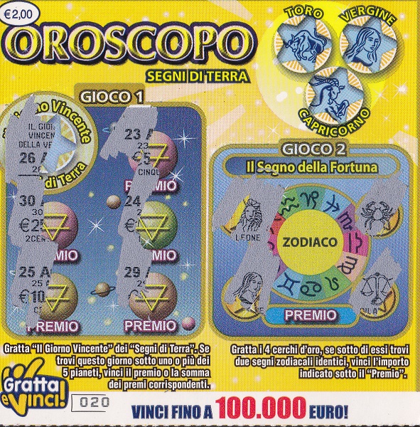 Oroscopo - segni di terra (020) 1006- Nu. Catalogo 2-79