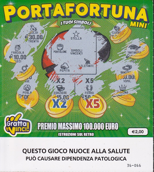 Portafortuna Mini (36-066)  3034- Nu. Catalogo 2-202