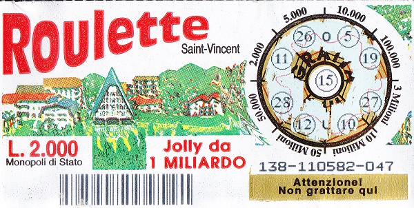 ROULETTE Saint-Vincent (138-047) 138- Nu. Catalogo L-382
