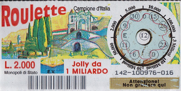 ROULETTE Campione d'Italia (142-016) 142- Nu. Catalogo L-397
