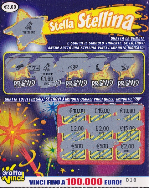 Stella Stellina (018)   0014- Nu. Catalogo 3-2  - (cv.  3,00)