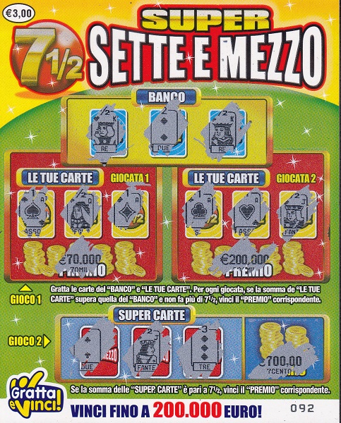 Super Sette e Mezzo (092) 1052- Nu. Catalogo 3-93