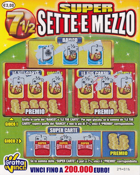 Super Sette e Mezzo (29-016) 1052- Nu. Catalogo 3-95