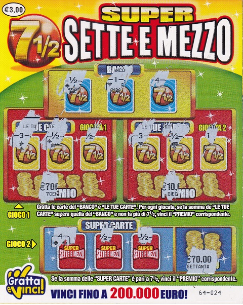 Super Sette e Mezzo (64-024) 1052- Nu. Catalogo 3-95