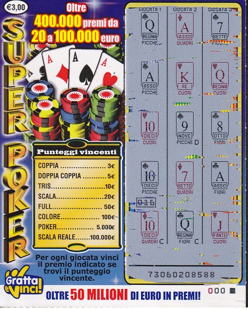 Super POKER  (000) 0017- Nu. Catalogo 3-9 -(cv  10,00) Raro